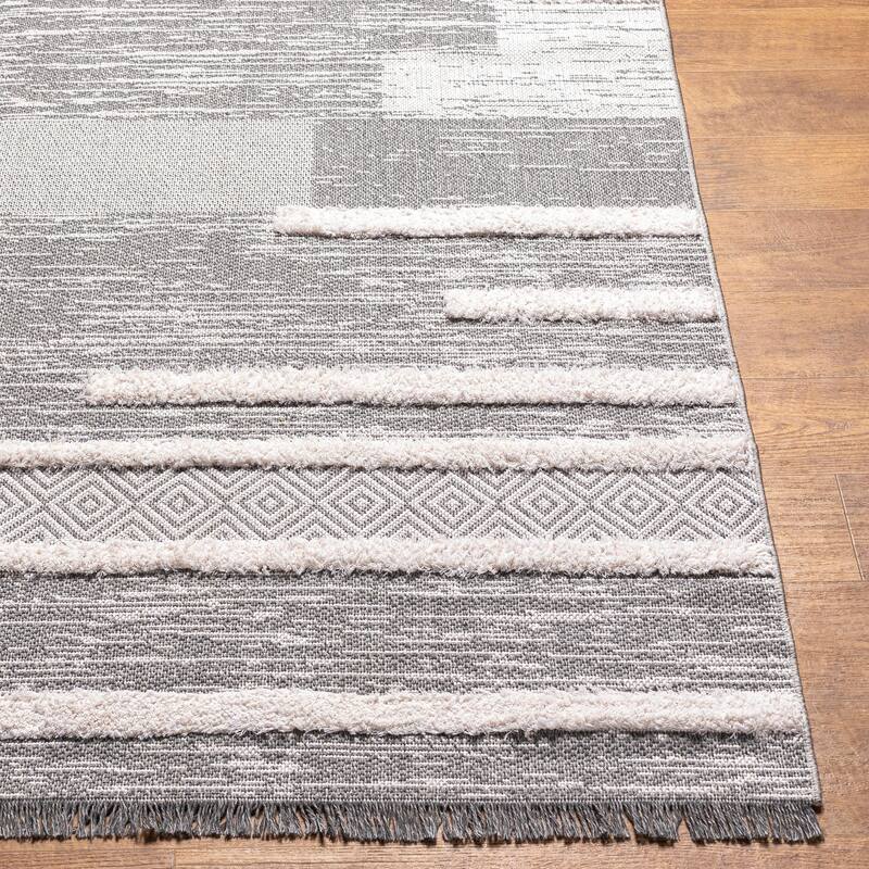 Livabliss Morocotton Striped & Checkered Cotton Area Rug