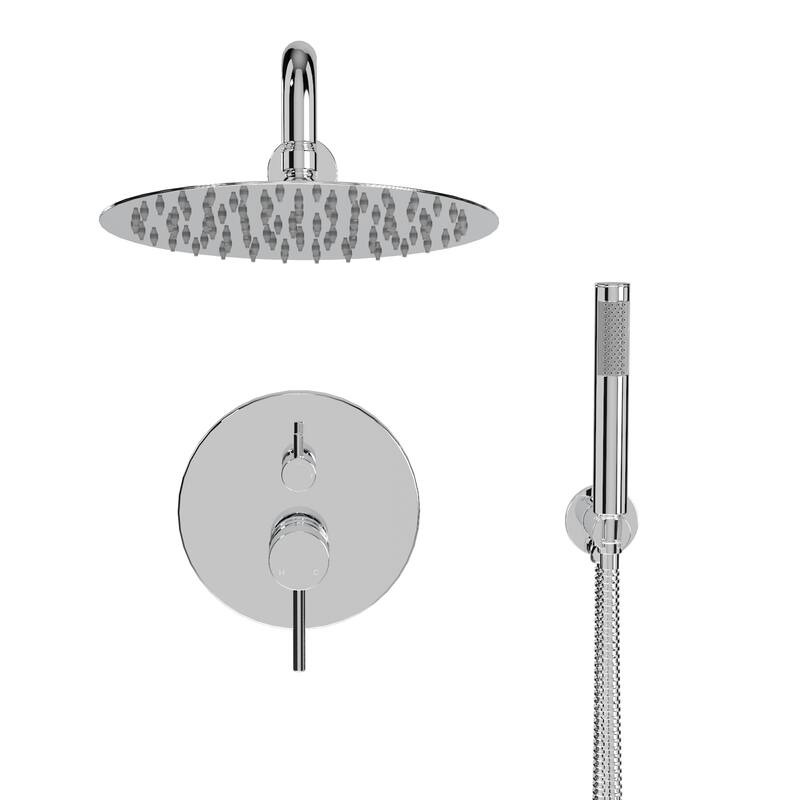 Clihome 10" Wall Rainfall 2 Way Round Shower System