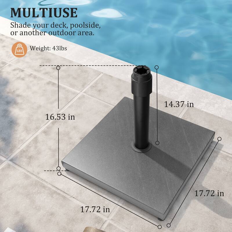 Pellebant 43LBS Outdoor Patio Concrete Market Umbrella Base Stand - N/A