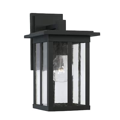 Barrett 7" 1-light Outdoor Wall Lantern w/ Antiqued Glass