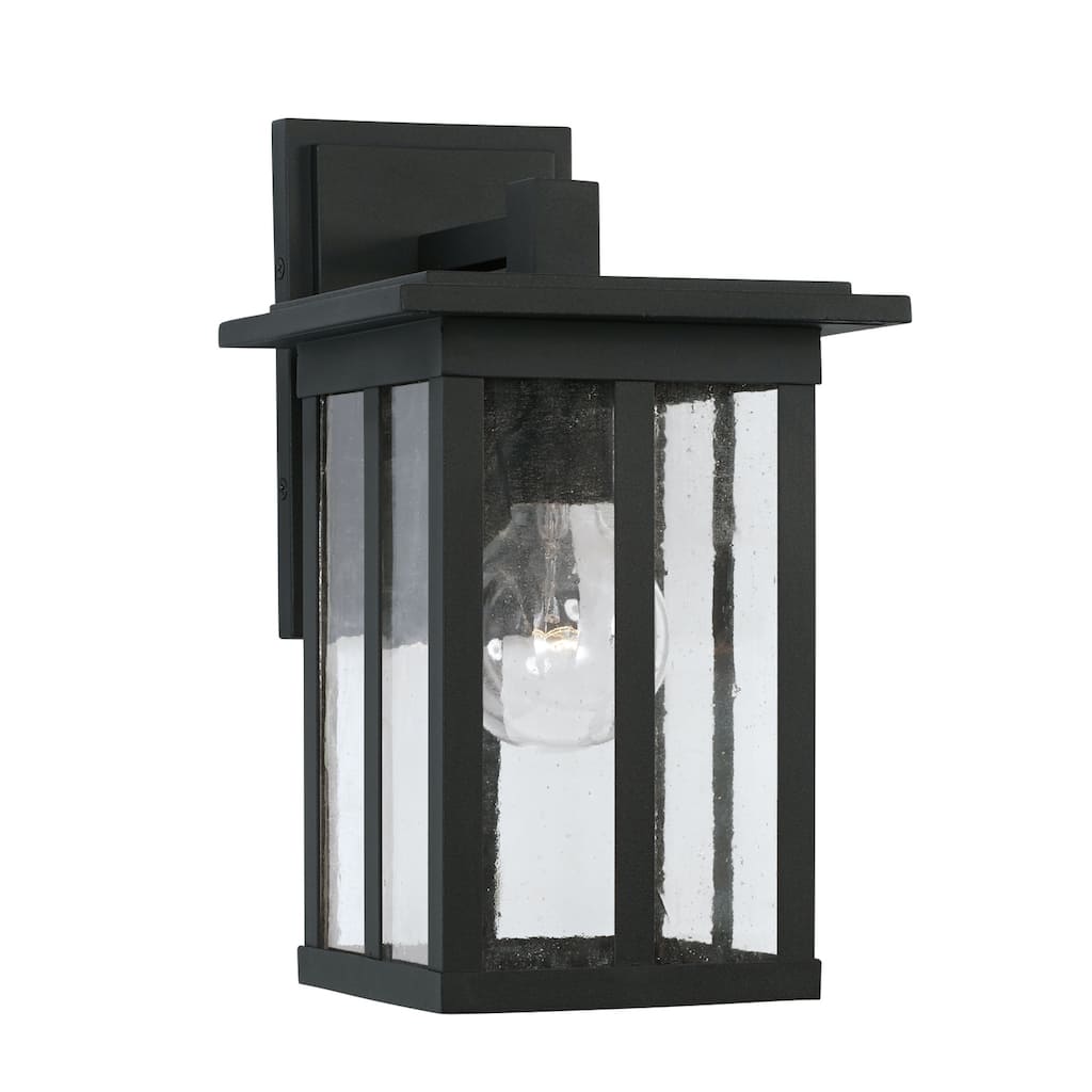 Barrett 7" 1-light Outdoor Wall Lantern w/ Antiqued Glass