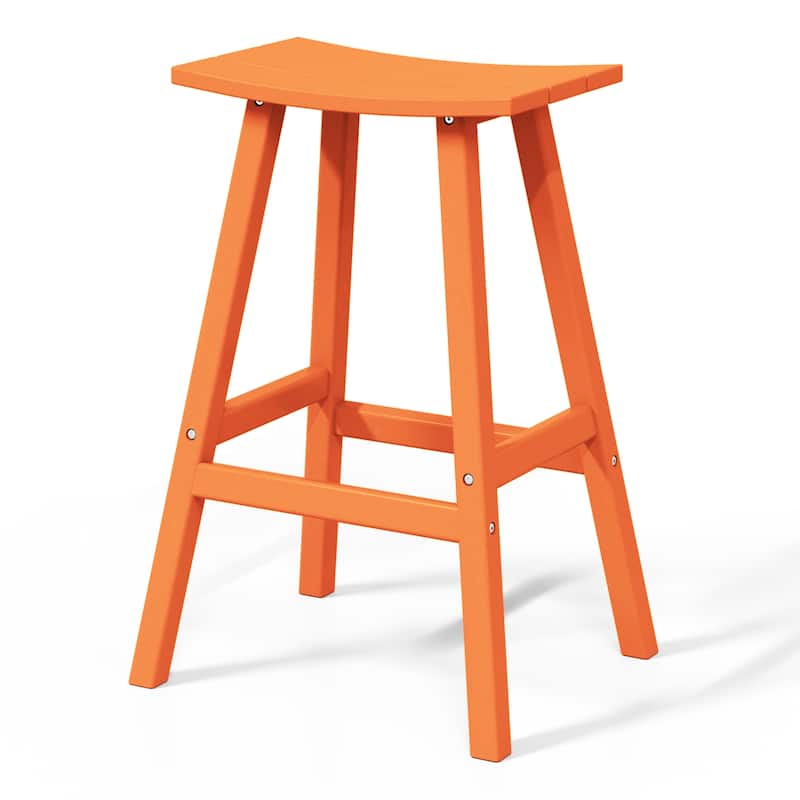 Laguna Hdpe All Weather Outdoor Patio 29" Saddle Seat Bar Stool (Set Of 2)