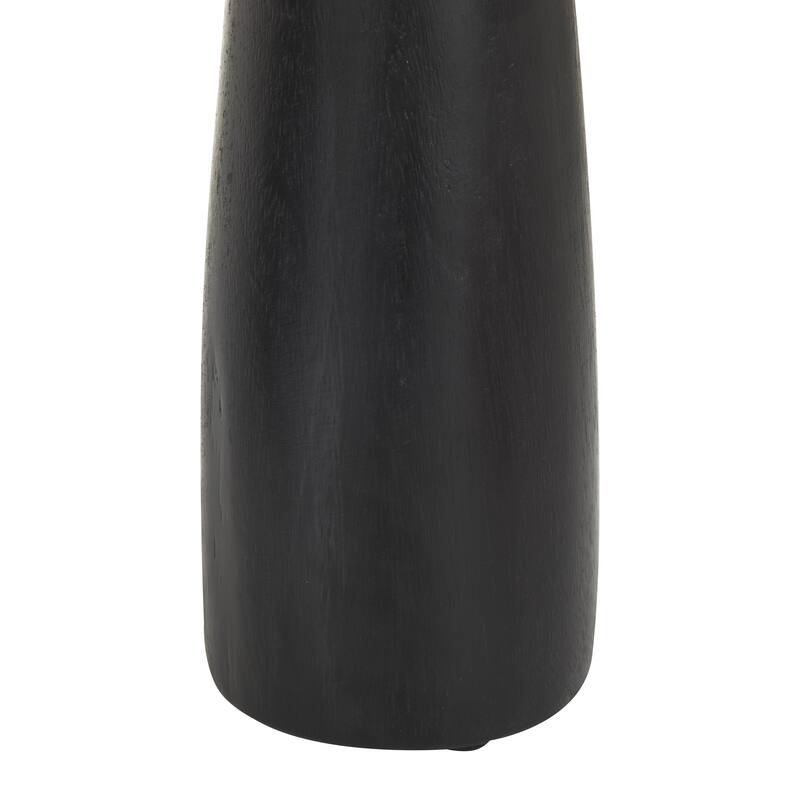 Mango Wood Pillar Decorative Candle Holder - Set of 3 Black - Roche River Decor