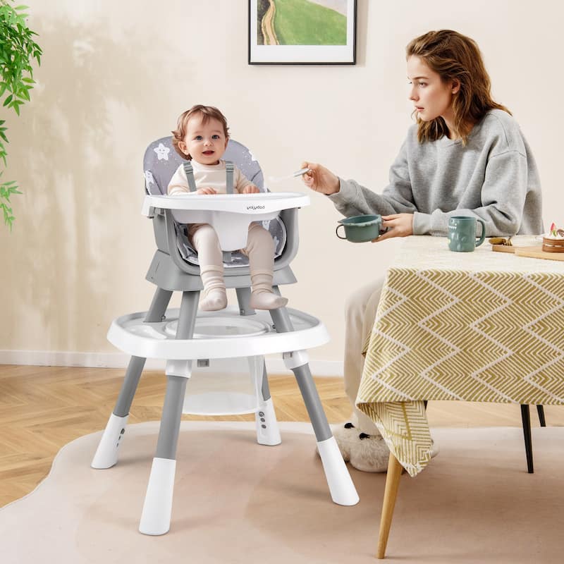 Gymax 16-in-1 Baby High Chair w/ Activity Center Booster Seat Building
