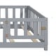 preview thumbnail 6 of 5, Full Size Floor Platform Bed with Fence & Door, Kids Fence Bed Frame, Montessori Floor Bed with Support Slats for Kids Toddlers