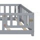 preview thumbnail 6 of 5, Full Size Floor Platform Bed with Fence and Door,Support Slats for Toddlers