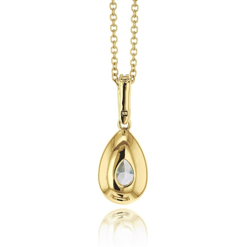 Kobelli 5.2 Carat Fancy Yellow or White Lab Grown Diamond 14k Gold Pear Solitaire Renata Pendant (Certified, VS)