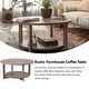 preview thumbnail 21 of 22, COZAYH Farmhouse Coffee Table with Storage Shelf, Rustic Round Country Accent Table with Stunning Radial Pattern, End table