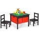 preview thumbnail 1 of 18, Gymax 2-in-1 Kids Activity Table & 2 Chairs Set w/Storage Building - See Details Espresso