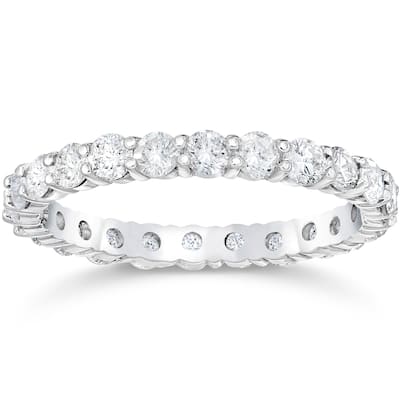 1 1/2 Ct Diamond Eternity Wedding Ring White Gold