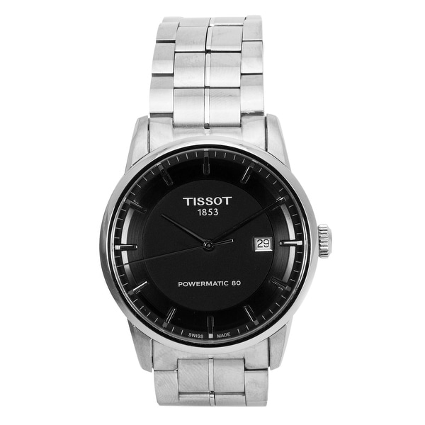 tissot luxury automatic black dial men's watch