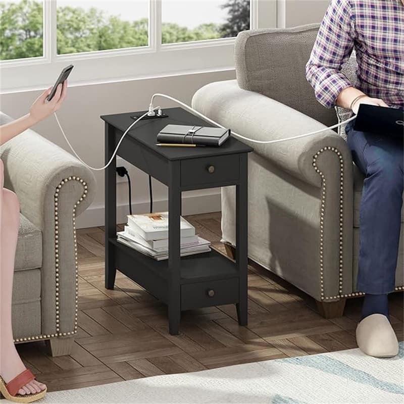 2-Drawer Nightstand with USB Ports