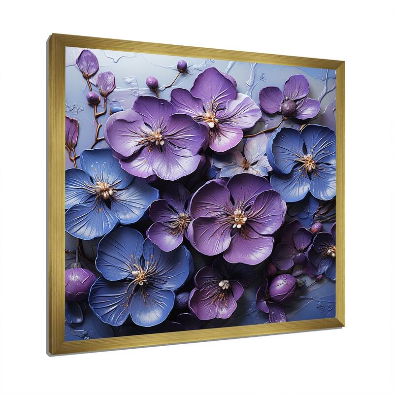 Designart "Royal Elegance " Violets Framed Canvas Prints