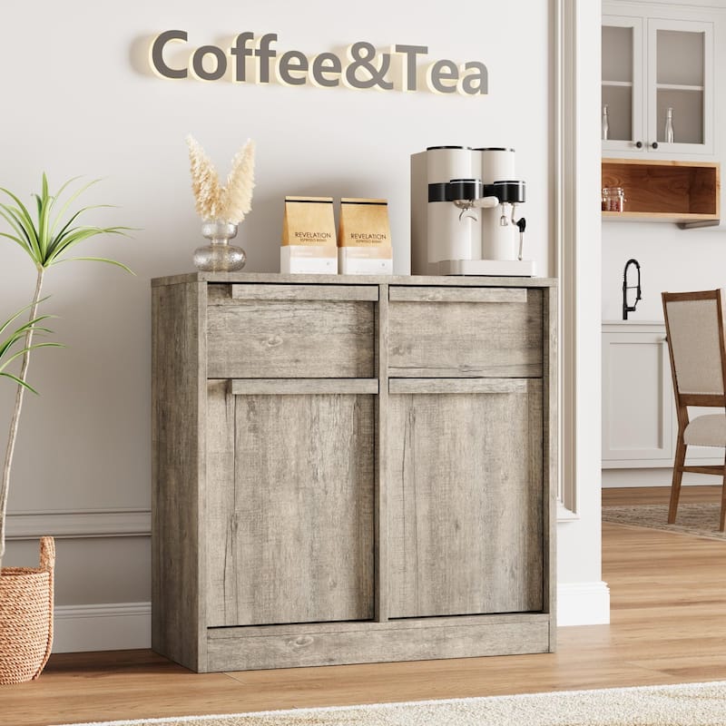 Sideboard Buffet Cabinet with 2 /4Drawers, 31.5"/62.4" Large Coffee Cabinet with Storage
