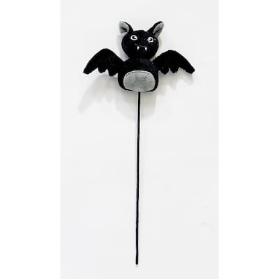 3.5" Halloween Bat on a 8.5" Floral Pick, Set of 5