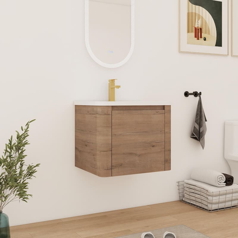 Bathroom Vanity With Sink In 24/28/36/40/60/68 Inch, Floating Bathroom Vanity With Soft Close Door