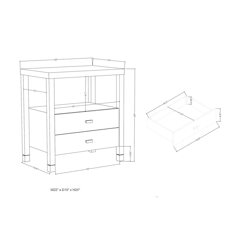 Painted Wood Storage Nightstand With Brass Accents by East at Main