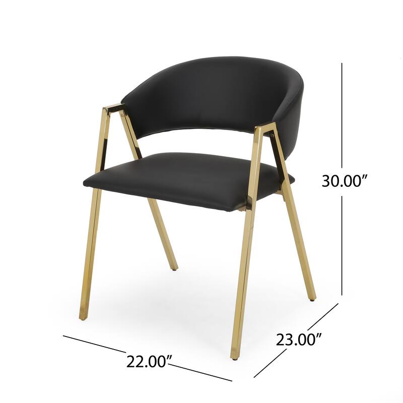 Modern Upholstered Dining Chair with Backrest & V-Shaped Legs(Set of 2)
