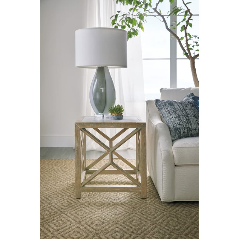 Hooker Furniture Surfrider 22" Square Coastal Casual Luxury End Table - Driftwood