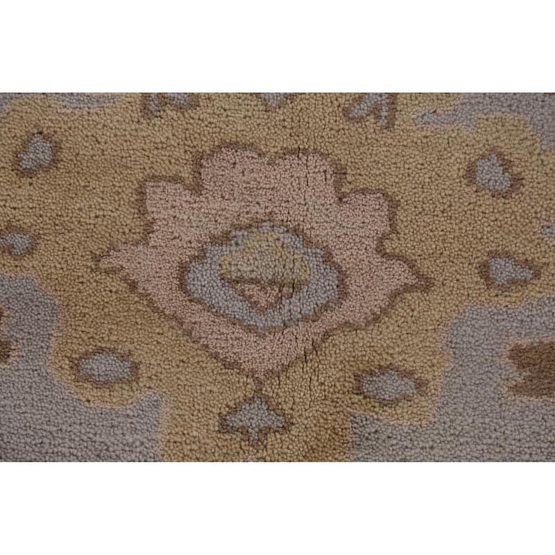 Earth Tone Oushak Indian Area Rug Hand-Knotted Wool Carpet - 9'1" x 11'10"