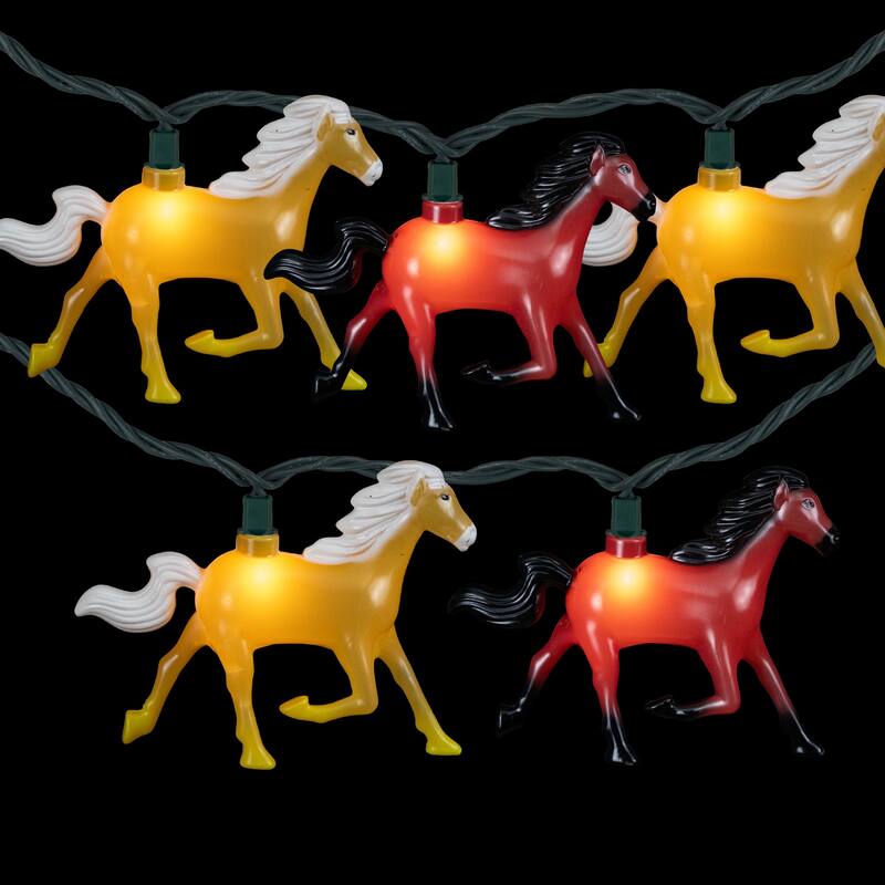 Horse Indoor Outdoor Patio Light Set - 6' Green Wire - 10ct