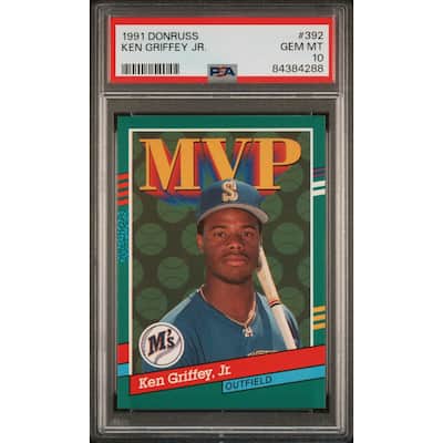 Ken Griffey Jr 1991 Donruss Baseball Card #392 Graded PSA 10 - 8'6" x 11'6"