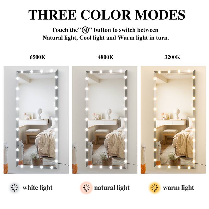 Oversized 72"x32" Hollywood Vanity with 3 Light Modes
