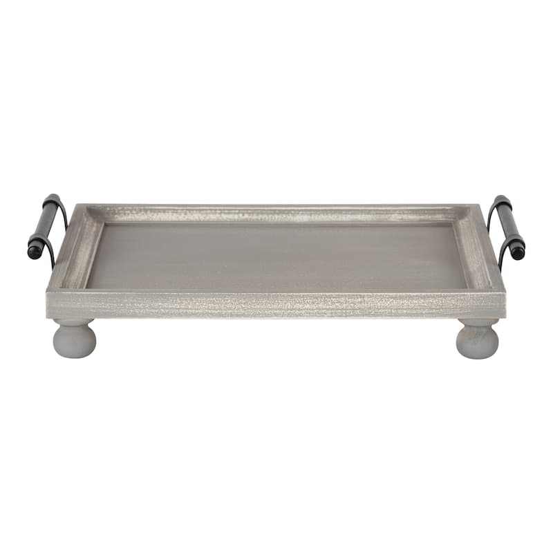 Kate and Laurel Bruillet Wooden Footed Tray - 12x16
