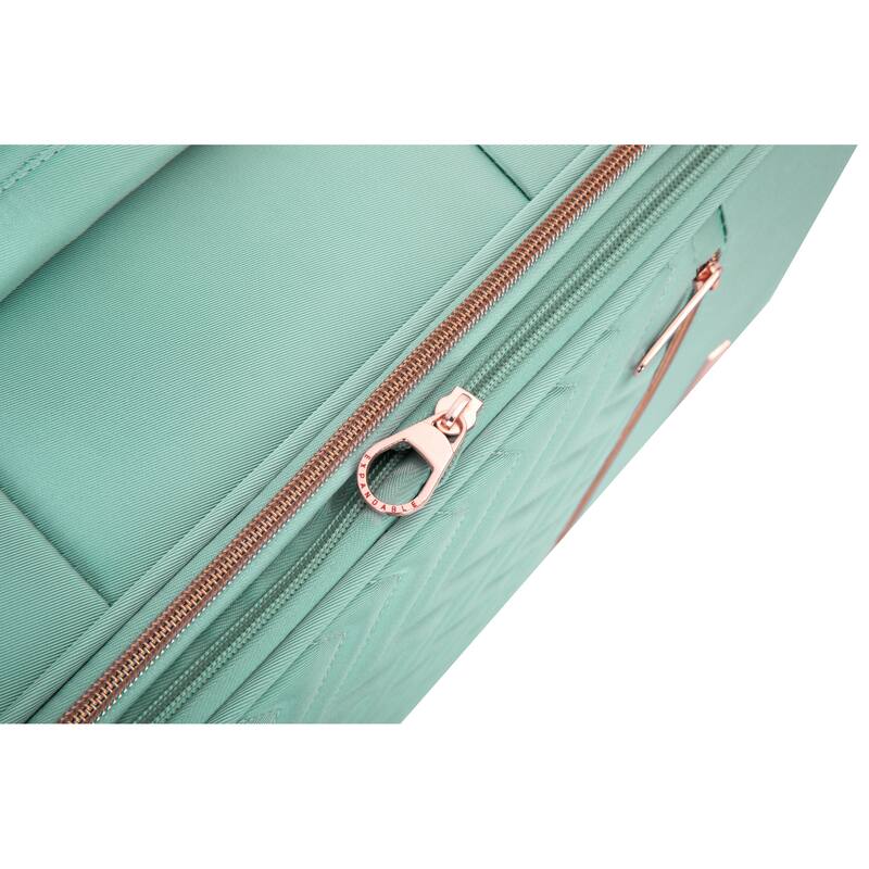 4-Piece Set (16/20/24/28) ,Softshell Suitcase Spinner Wheels Terylene Luggage Sets - Green
