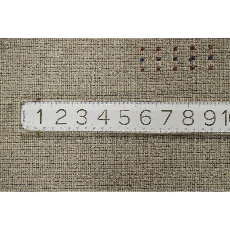 Hand Knotted Oriental 100% Wool Carpet Tribal Animal Pictorial Green Gabbeh Area Rug - 4' 11'' X 3' 0''