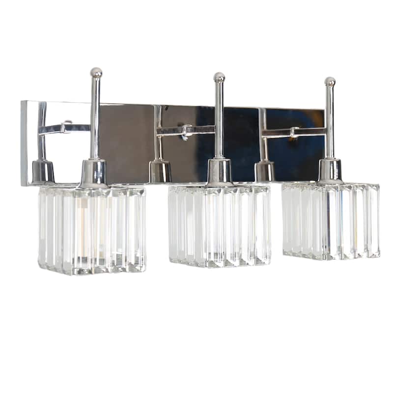 3-Light Bathroom Light Fixtures - Silver