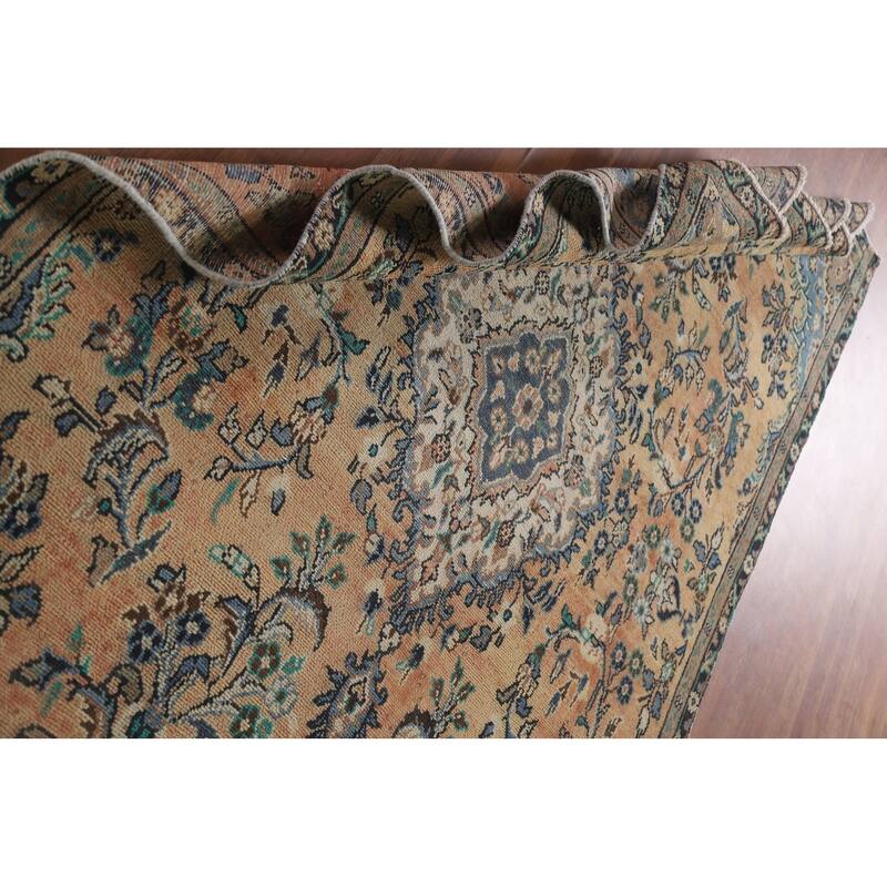 Hand Knotted Oriental 100% Wool Carpet Traditional Floral Oranges & Rust Hamedan Area Rug - 8' 3'' X 5' 2''