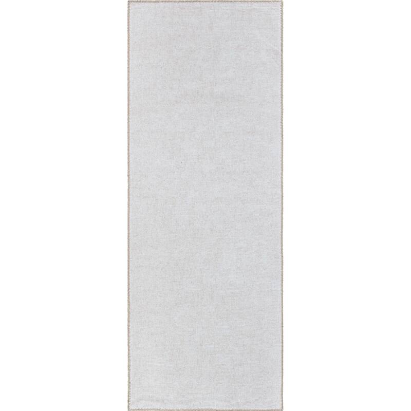 Contemporary Solid Machine Washable Area Rug