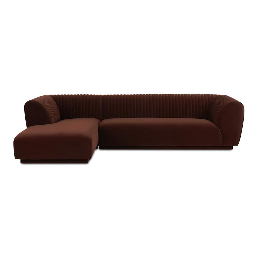 NADAAL STUDIOS Iona, Left Hand Facing Upholstered Sectional, Brown - 116.75 X 71 X 27.5