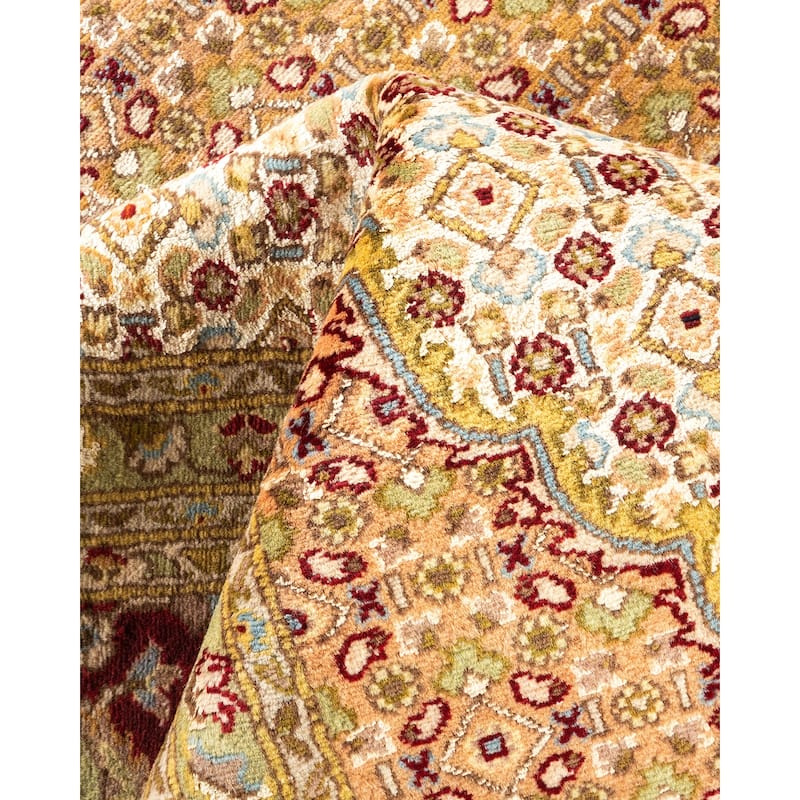 Overton Hand Knotted Wool Vintage Inspired Traditional Mogul Black Area Rug - 8 x 10