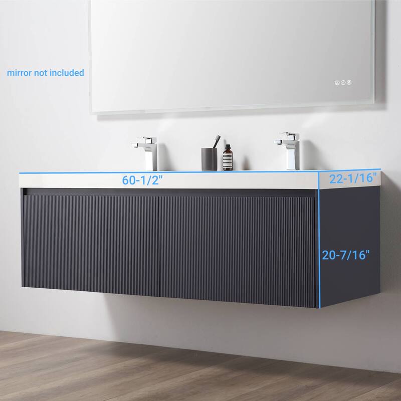 Floating Bathroom Vanity with Sink, Wall Mounted Vanity