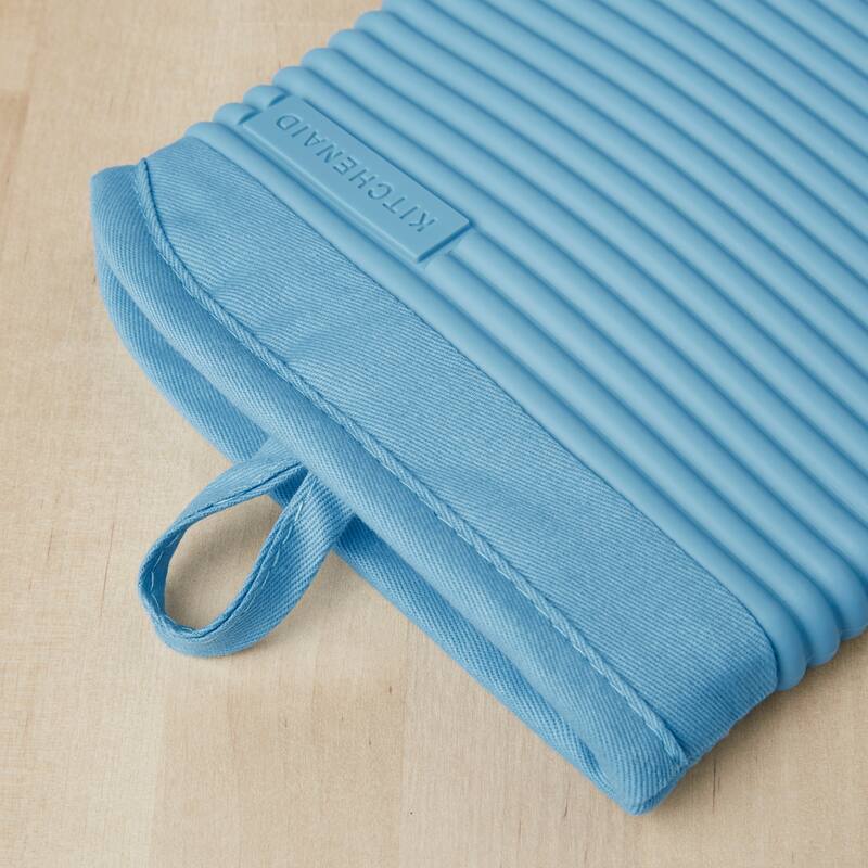KitchenAid Ribbed Soft Silicone Oven Mitt 2-Pack Set, 7.5"x13"