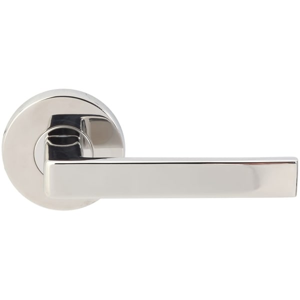 INOX RA345L461 Tokyo Passage Door Lever Set with 2-3/8" Backset, RA Series Round Rose, and TL4 28 Degree Latch