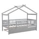 preview thumbnail 26 of 24, Twin Size Wooden House Bed with Twin Size Trundle and Headboards