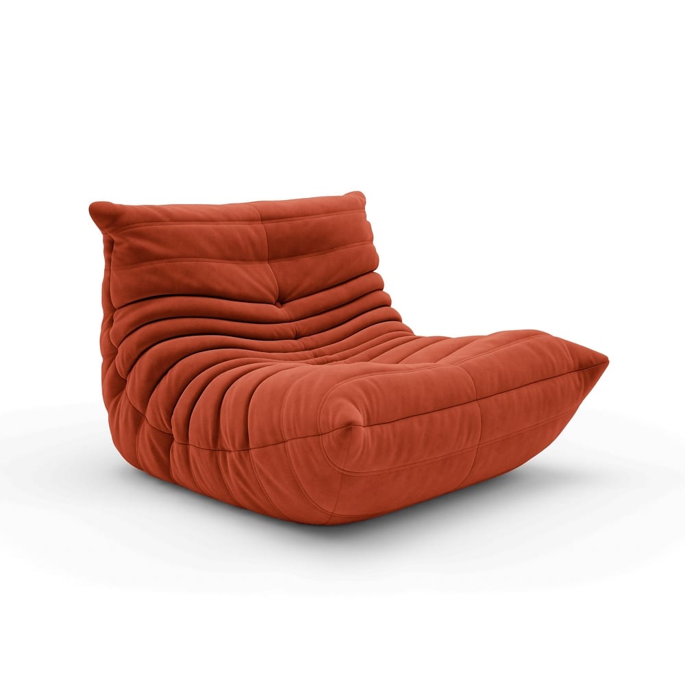 Suede Lazy Floor Accent Bean Bag Caterpillar Sofa for Living Room