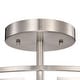 preview thumbnail 11 of 10, Anita Satin Nickel 3-Light Drum Shade Clear Glass Prism Flush Mount - 17.2 inches in diameter x 11.3 inches H