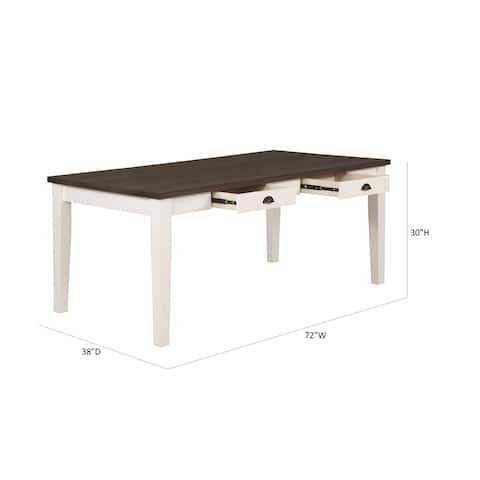 Copper Grove Bellevue Espresso and White 4-drawer Dining Table