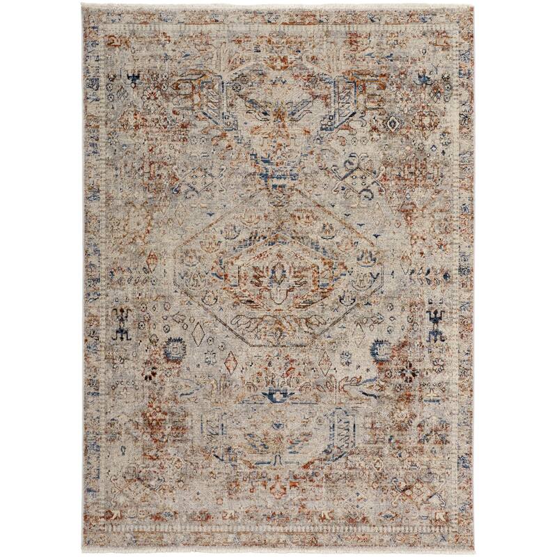 Frencess Medallion Vintage Area Rug - 3' x 5' - Tan