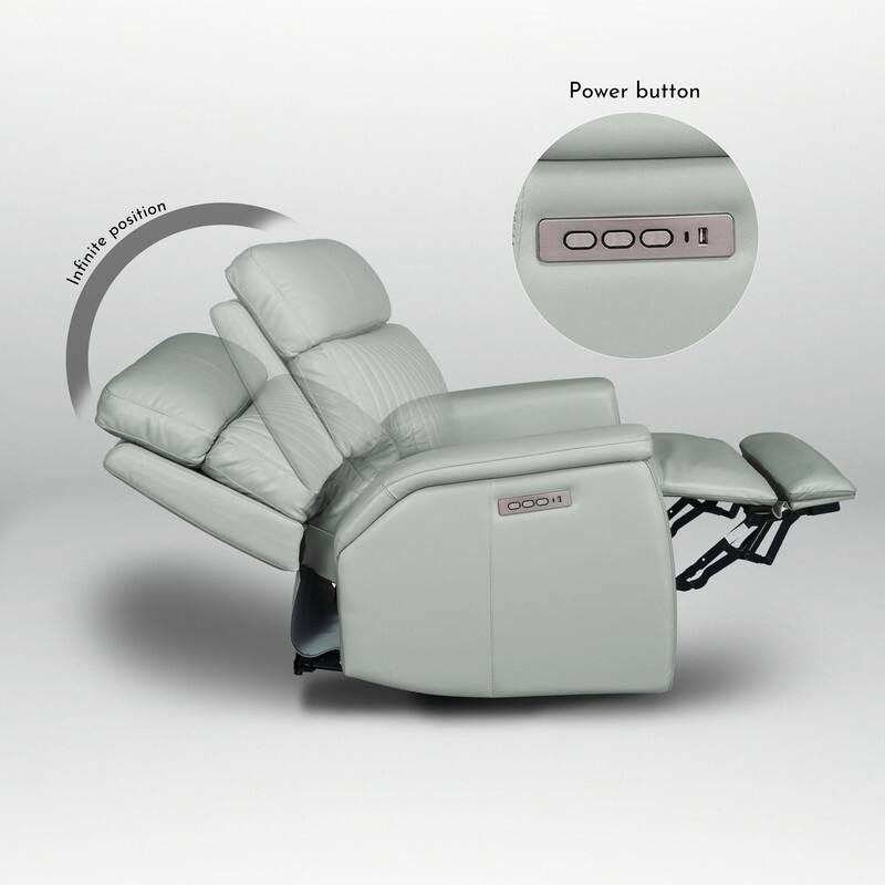 Leather Zero Gravity Power Recliner with Power Headrest and Power Lumbar,USB&USB-C Port