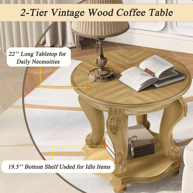 3-Piece Coffee Table Set with 2 End Side Tables