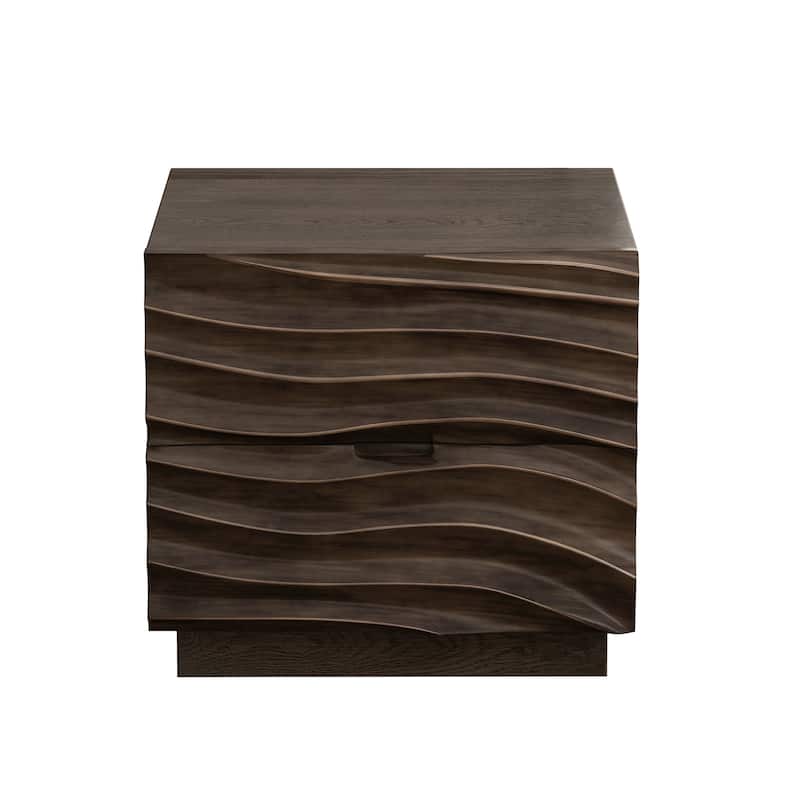 Mid-Century Modern Woodern Nightstand with Storage Drawers