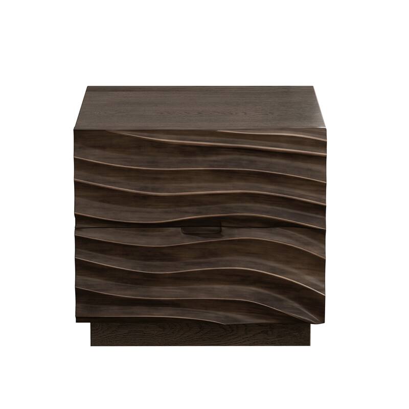 Solid Wood 2 Drawers Nightstands for Living Room and Bedroom Use