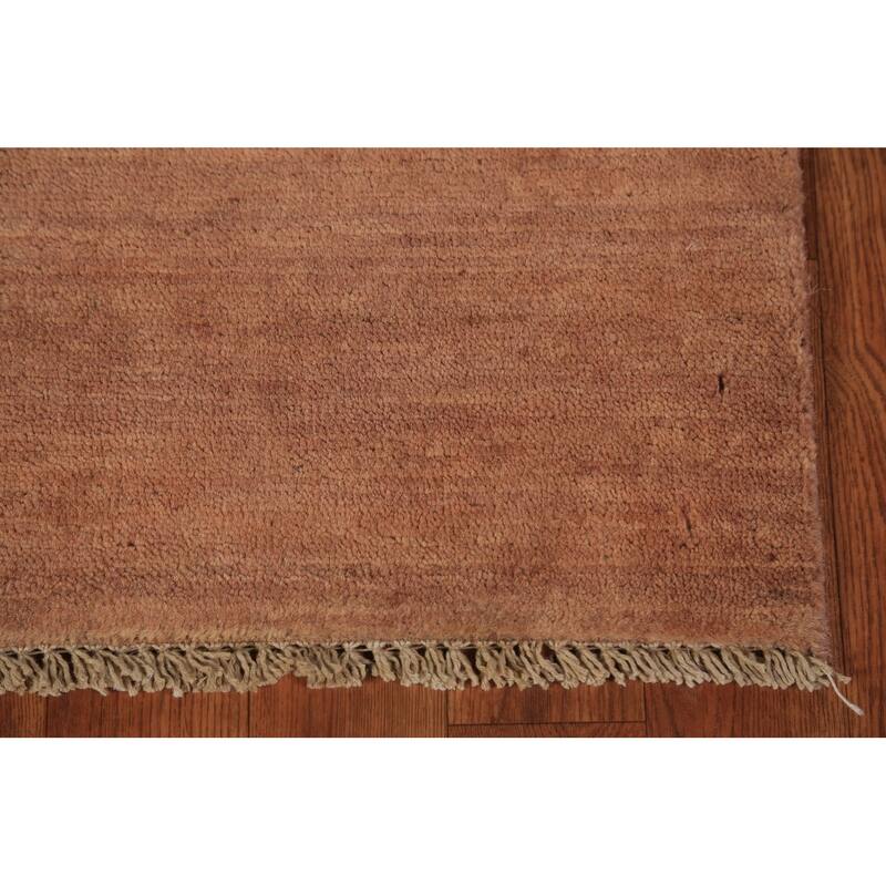 Gabbeh Modern Rug Handmade Brown Tribal Wool Carpet - 3'1" x 4'10"