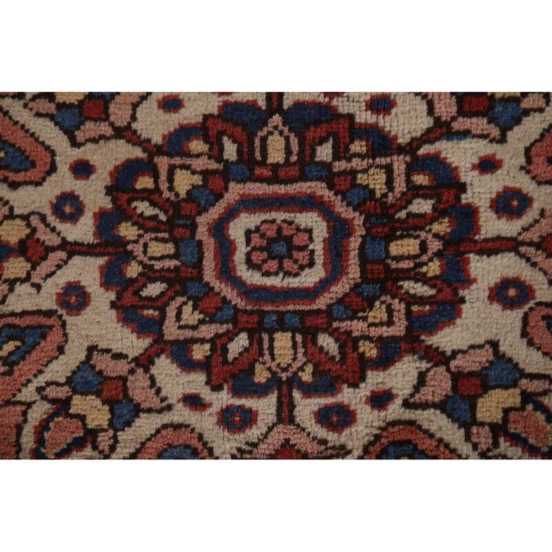 Vintage Vegetable Dye Persian Heriz Area Rug Hand-knotted Wool Carpet - 9'9" x 13'1"