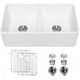 preview thumbnail 1 of 5, Vanityfair 32" L x 20" W Ceramic Double Basin Farmhouse Kitchen Sink with Accessories - 32" L x 20" W 32" L x 20" W